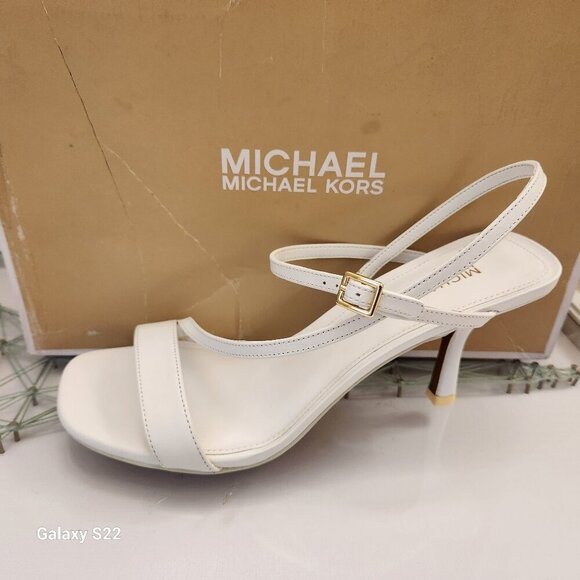 Michael Kors Shoes - Michael Kors "Tasha" Optic White Heeled Sandals. NIB. Size 6.5